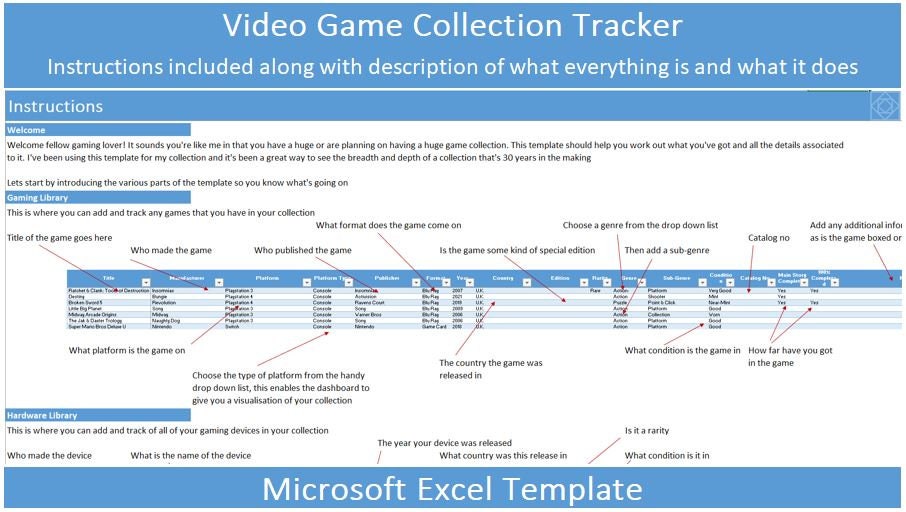 Video Game Collection Tracker Library for Games & Hardware Microsoft