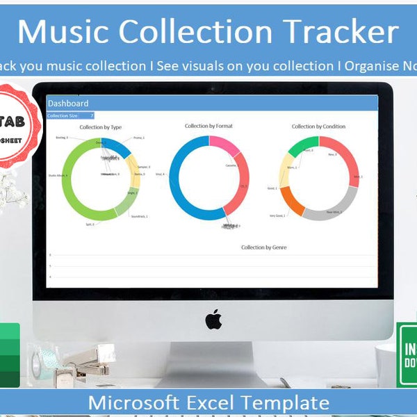 Music Collection Tracker | Library for Vinyl, Tape, CD and More | Microsoft Excel I