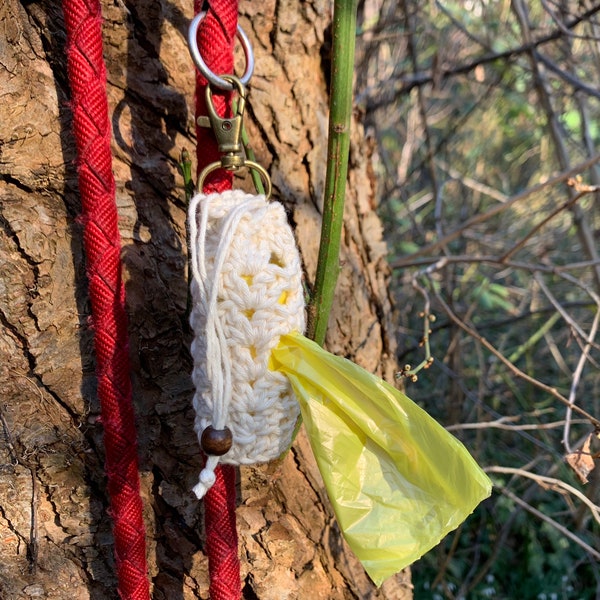 Distributeur de sacs à caca Modèle de crochet écrit PDF Porte-sac à caca Accessoire de promenade pour chien