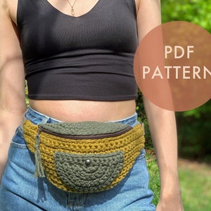 Fannypack Written Crochet Pattern PDF Download // Bumbag Crossbodybag Waistbag Bauchtasche Häkelanleitung Every Road Fannypack Unisex