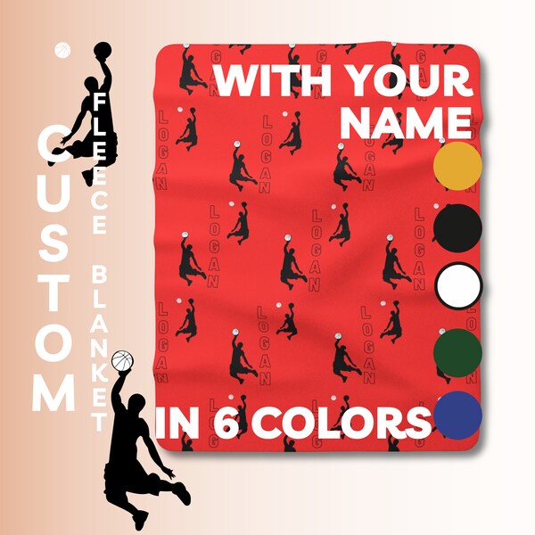 Personalized Blanket Fleece blanket cozy warm custom gift blanket gift for basketball lover home decor gift for him customized housewarming