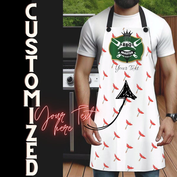 Personalized Apron Gift For Dad Customized Apron Personalized Kitchen Apron Baking Gift For Him Funny Gift for Husband Grill Summer Season