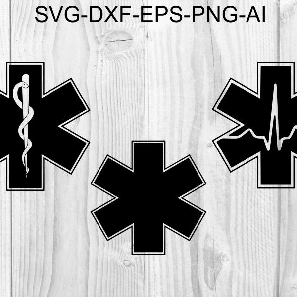 Star Of Life SVG EMS Paramedic svg Star Of Life Bundle Medicine Medical Silhouette SVG Graphics Illustration Vector Logo Digital Clipart