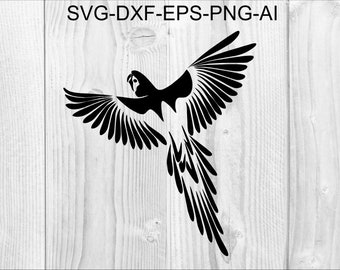 Parrot SVG #1 Parrot Cricut Parrot Clipart, Parrot Cut Files For Silhouette, Files for Cricut, Parrot Vector, Svg, Dxf, Png, Eps, Ai Design