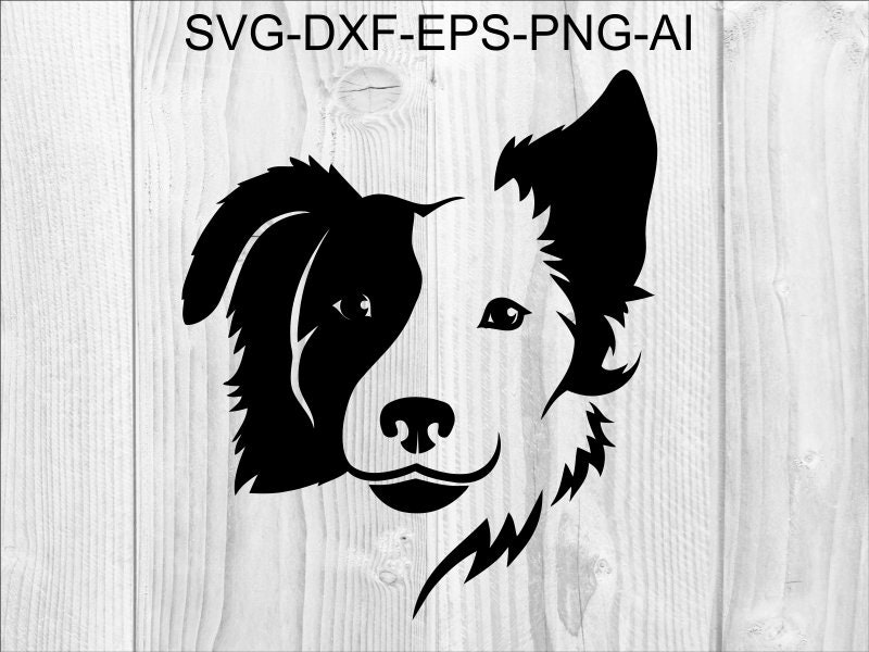 Border Collie Svg Dog Svg File for Cricut Dog Face Peeking Etsy