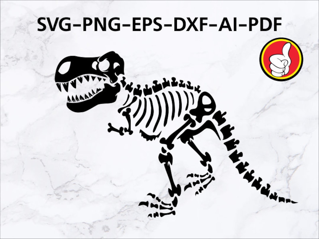 T-rex Dinosaur SVG Skeleton Dino Tyrannosaurus Dinosaurs Cut Files for