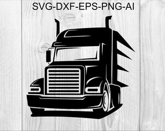 Semi truck #7 Truck Front view, 18 wheeler, 16 wheeler,22 wheeler,Big truck,Silhouette,SVG,Graphics,Illustration,Vector,Logo,Digital,Clipart