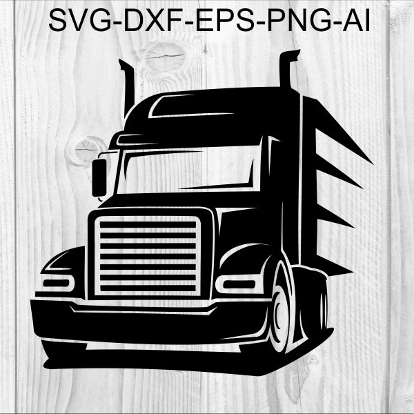 Semi truck #7 Truck Front view, 18 wheeler, 16 wheeler,22 wheeler,Big truck,Silhouette,SVG,Graphics,Illustration,Vector,Logo,Digital,Clipart