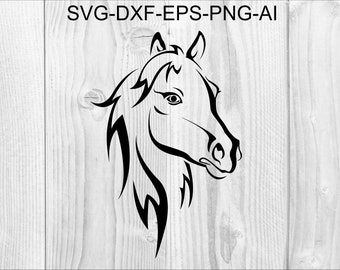 Horse SVG #5 Head horse svg horse Clipart, horse Cut Files For Silhouette, Files for Cricut, horse Vector, Svg, Dxf, Png, Eps, Ai Design