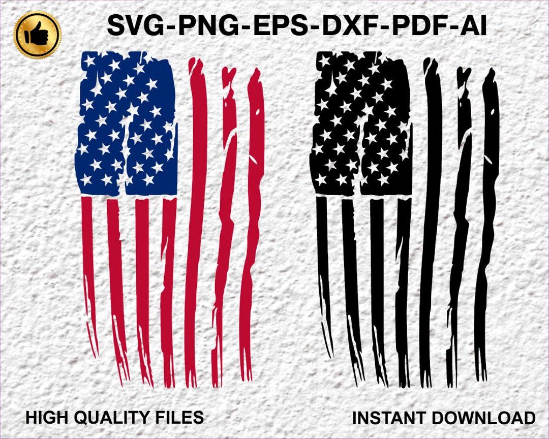 Distressed American Flag Svg Download Png, Eps, Ai, Dxf, Pdf Cricut ...