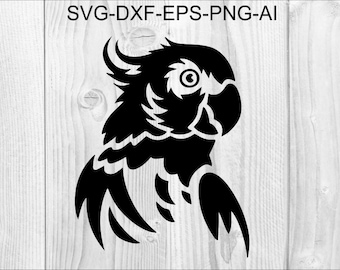 Parrot SVG #2 Parrot Cricut Parrot Clipart, Parrot Cut Files For Silhouette, Files for Cricut, Parrot Vector, Svg, Dxf, Png, Eps, Ai Design