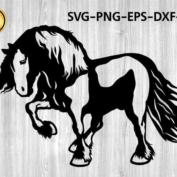 Horse SVG Gypsy Vanner Horse Horse Cut Files For Silhouette Files for Cricut horse Vector Svg, Dxf, Png, Eps, Ai Design