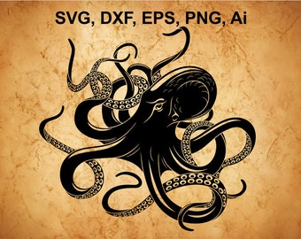 Octopus SVG - Octopus Tentacles SVG - Vector Octopus Tentacles - svg png eps dxf Ai download files