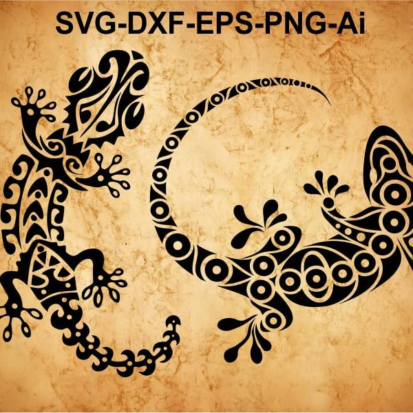 Lizard SVG - Gecko SVG - Lizard Cut Files - Files for Cricut, Gecko Vector, Lizard Svg, Dxf, Png, Eps, Ai