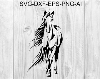 Horse SVG #6 horse Clipart, horse Cut Files For Silhouette, Files for Cricut, horse Vector, Svg, Dxf, Png, Eps, Ai Design