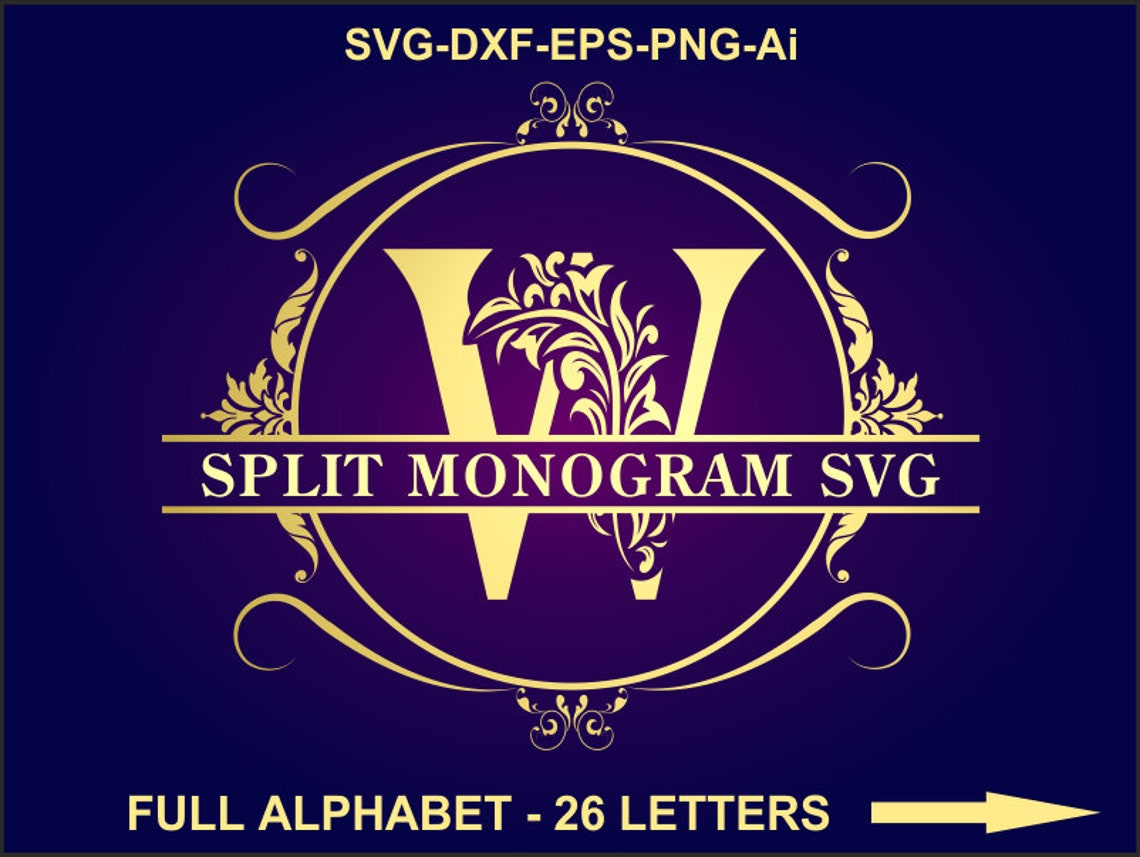 Split Monogram Svg 3 Monogram Svg Split Letter Svg Split Etsy