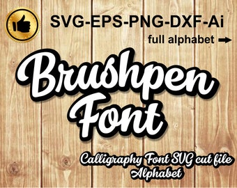 Alphabet SVG Schriftarten, Kalligraphie Schriftart svg, Handgeschriebene Schriftart Svg, Silhouette Cameo, Digitale Dateien, Svg Dxf EPS Ai Png