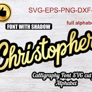 Shadow Font svg png Shadow Letters Font Shadow Cursive Font Shadow Font Svg Files For Cricut Silhouette Outline Font