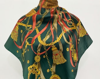 Vintage Scarf Sun Kyung Sa Silk Scarf Vintage Japanese Square Silk Scarves Sun Kyung Sa Shawl Accessories Japanese Sun Kyung Sa Scarf