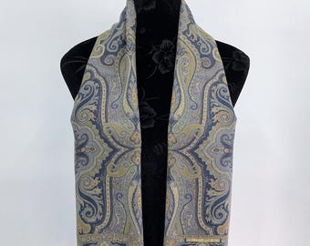 Blue Boteh Scarf - Merino Wool Blue Boteh Scarf - Merino Wool