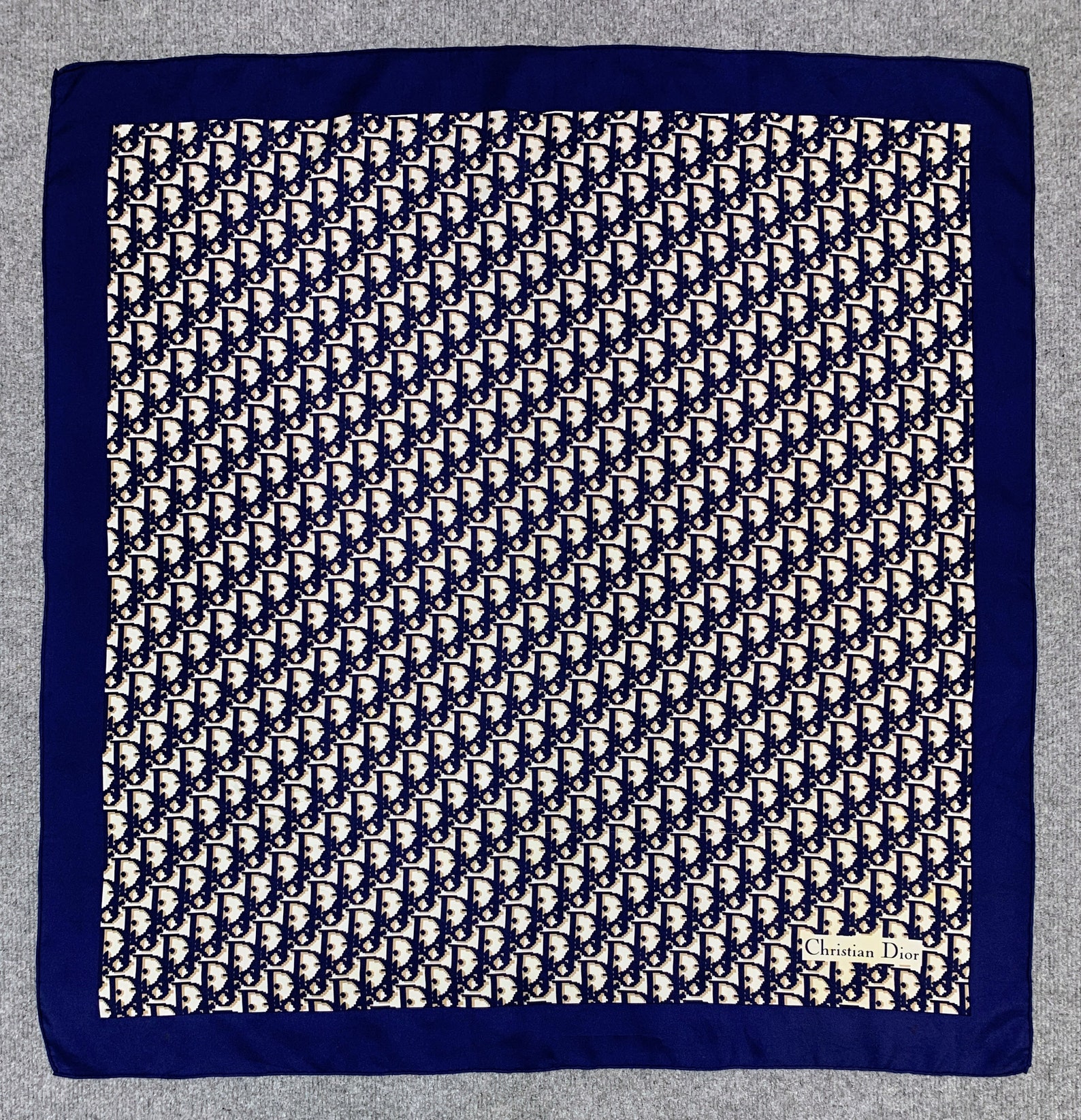 Vintage Christian Dior Monogram Silk Scarf Vintage Scarf Christian Dior ...