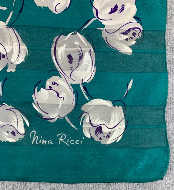 Vintage Shawl Nina Ricci Silk Scarf Vintage Scarf… - image 5