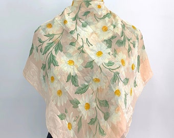 Vintage Scarf Hardy Amies Silk Scarf Vintage Shawl Hardy Amies Square Scarves Accessories Neckwear Classic Flower Hardy Amies Foulard Wear