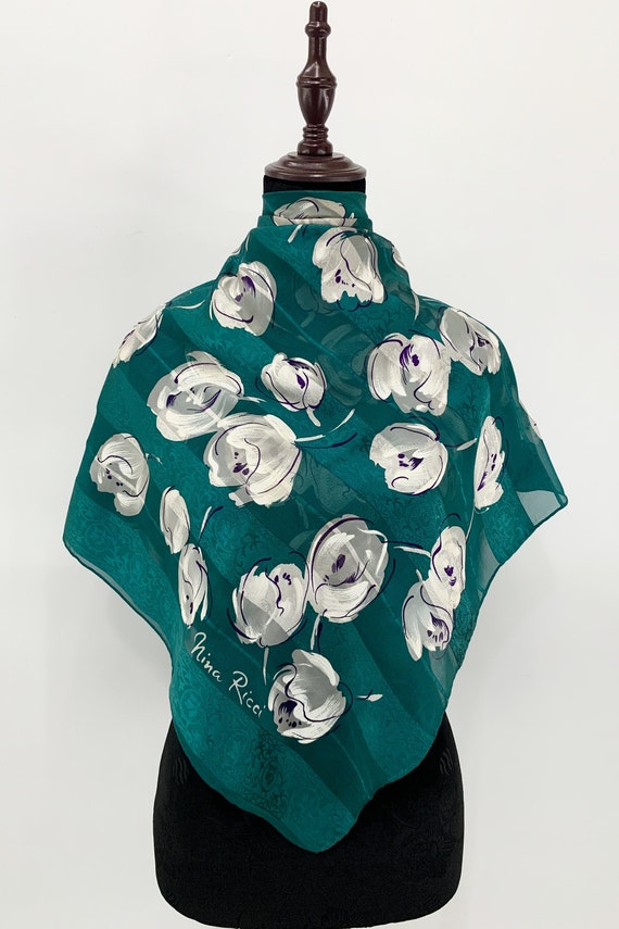 Vintage Shawl Nina Ricci Silk Scarf Vintage Scarf… - image 1