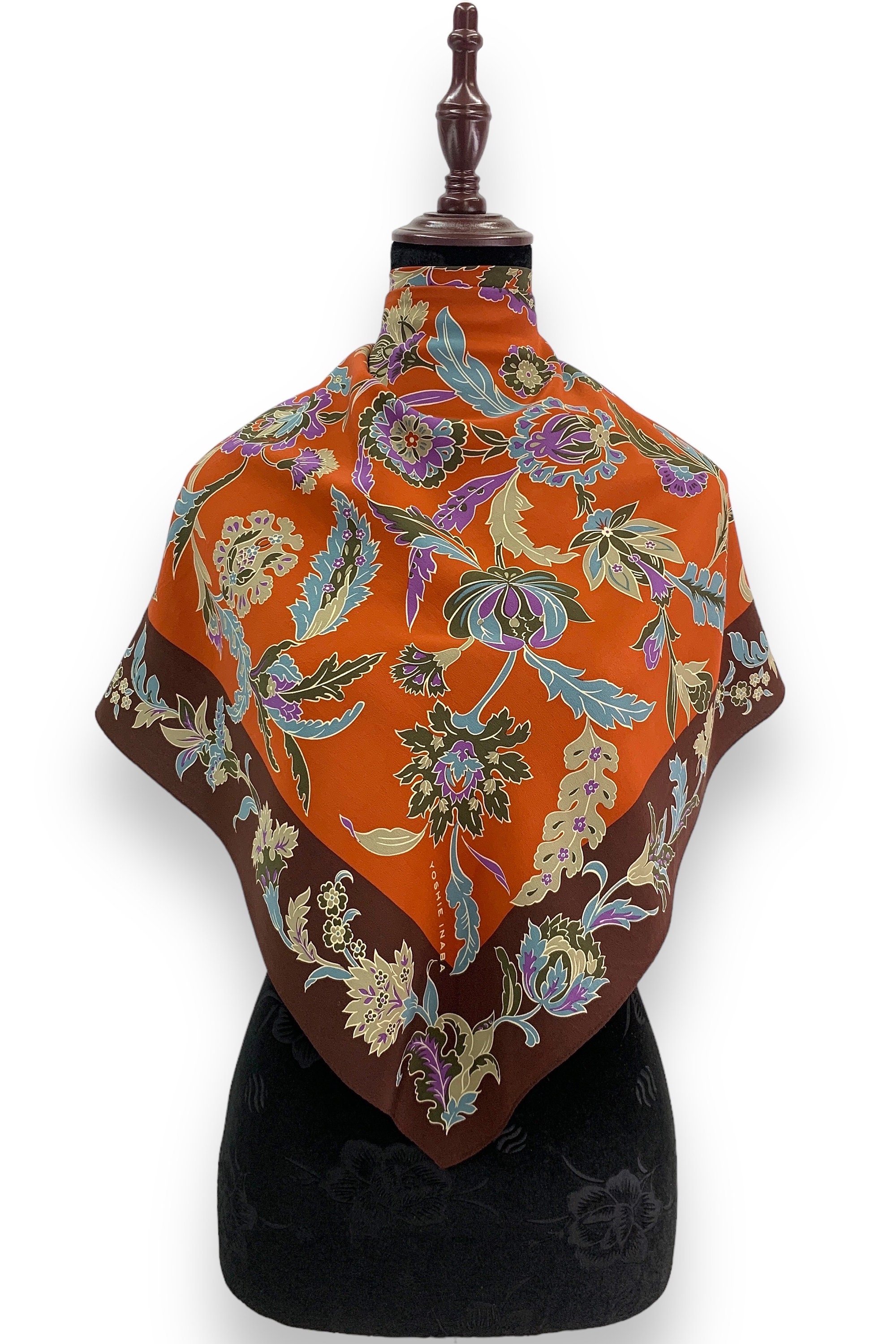 Vintage Shawl Yoshie Inaba Silk Scarf Flower Shawl Yoshie