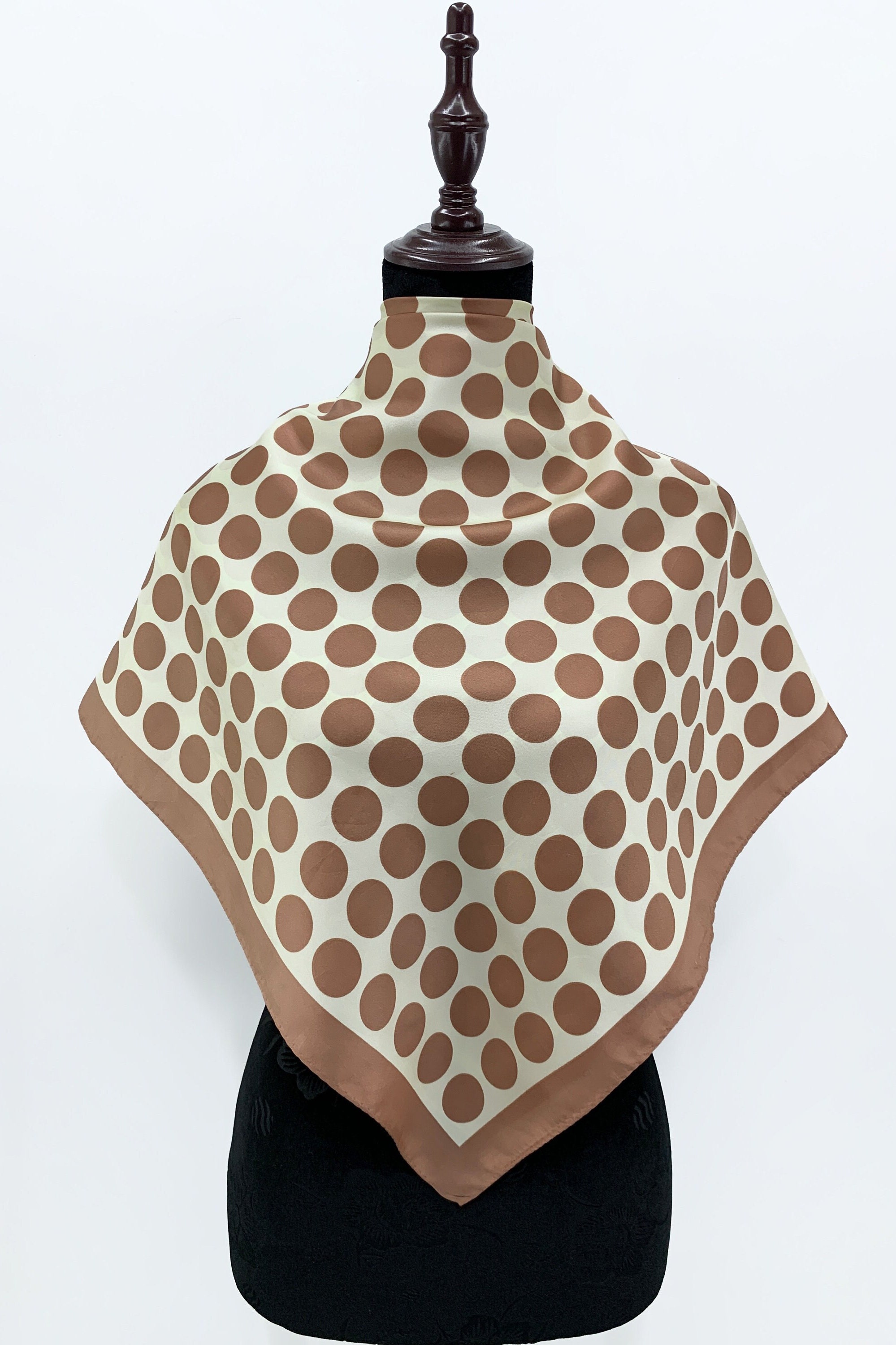 Silk Square Scarf Polka Dot Chevron Design