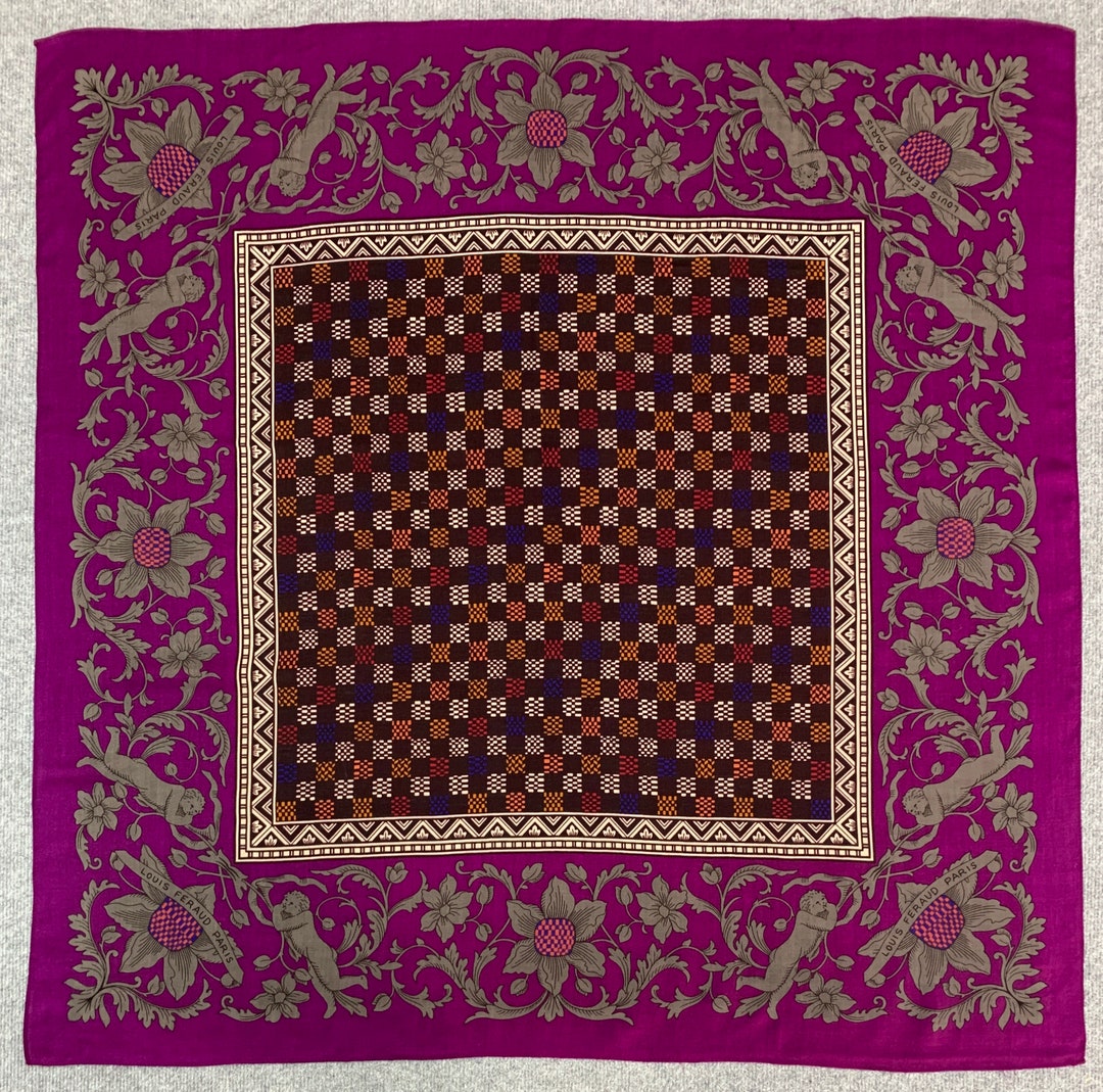 Foulard Carré Louis Feraud En Soie Multicolore - Occasion - Style Bandana Italien
