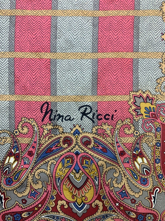 Vintage Shawl Nina Ricci Silk Scarf Twill Scarf N… - image 5