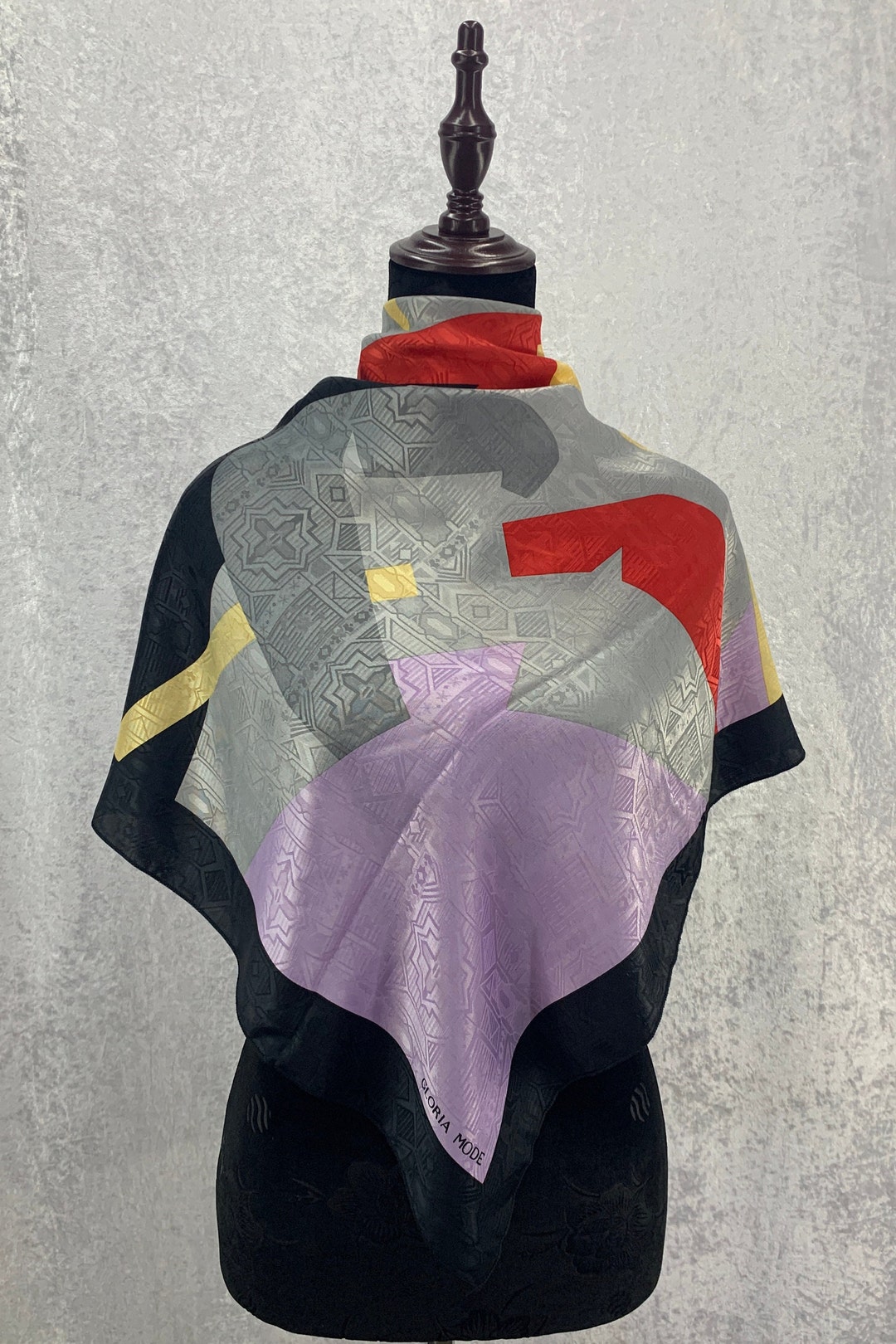 Grand Foulard/châle En Soie 100% Gloria Mode - Couleur Marron - Occasion Bon état - Très Léger (6g)