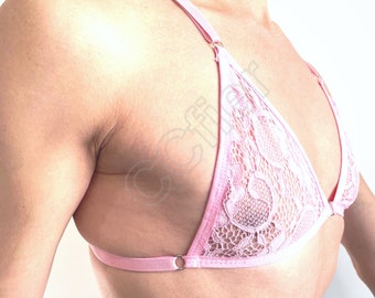 Soutien-gorge rose pour homme, Lingerie pour sissy boy