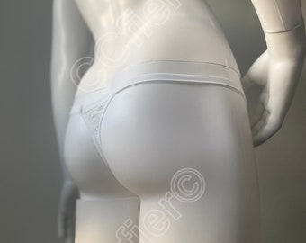 Mini-Tanga aus weißer Spitze für Herren