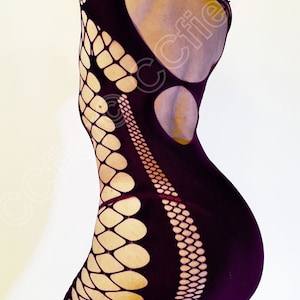 Black fishnet dress for men, sissy fishnet dress, semi-transparent dress for men