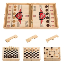 Fast Sling Puck Game Juegos de mesa de madera grandes para niños Adultos  Juegos de 2 jugadores para familiares Amigos Juego de batalla de mesa  Hockey