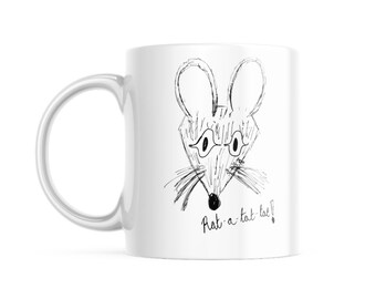 Badly Drawn  Rat Mug, Mouse Rodent Lover Coffee Cup, Rodent Ceramic Cup, Funny Rat Gift, Gift for Him Her, Rat Gift, Hand Drawn Gift