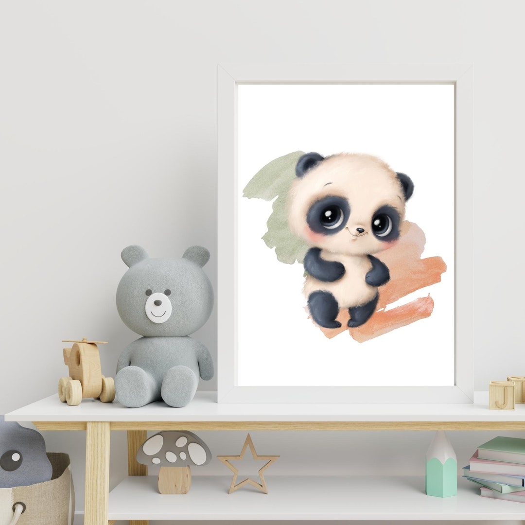 Panda Nursery Printable Wall Art, Cute Baby Panda Print, Baby Room ...