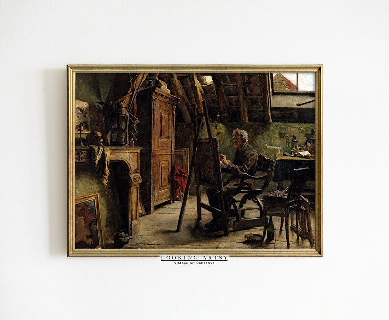 Vintage of a Painter Moody Vintage Art Print Etsy