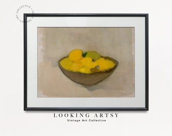 Lemon Still Life Painting | Vintage Fruit Still Life | Vintage Oil Painting | Antique Oil Painting * Instantly Download * |#0616