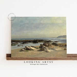 Coastal Farmhouse Decor | Vintage Seaside Painting | Farmhouse Wall Decor | Coastal landscape | Instant Download Looking Artsy #0392