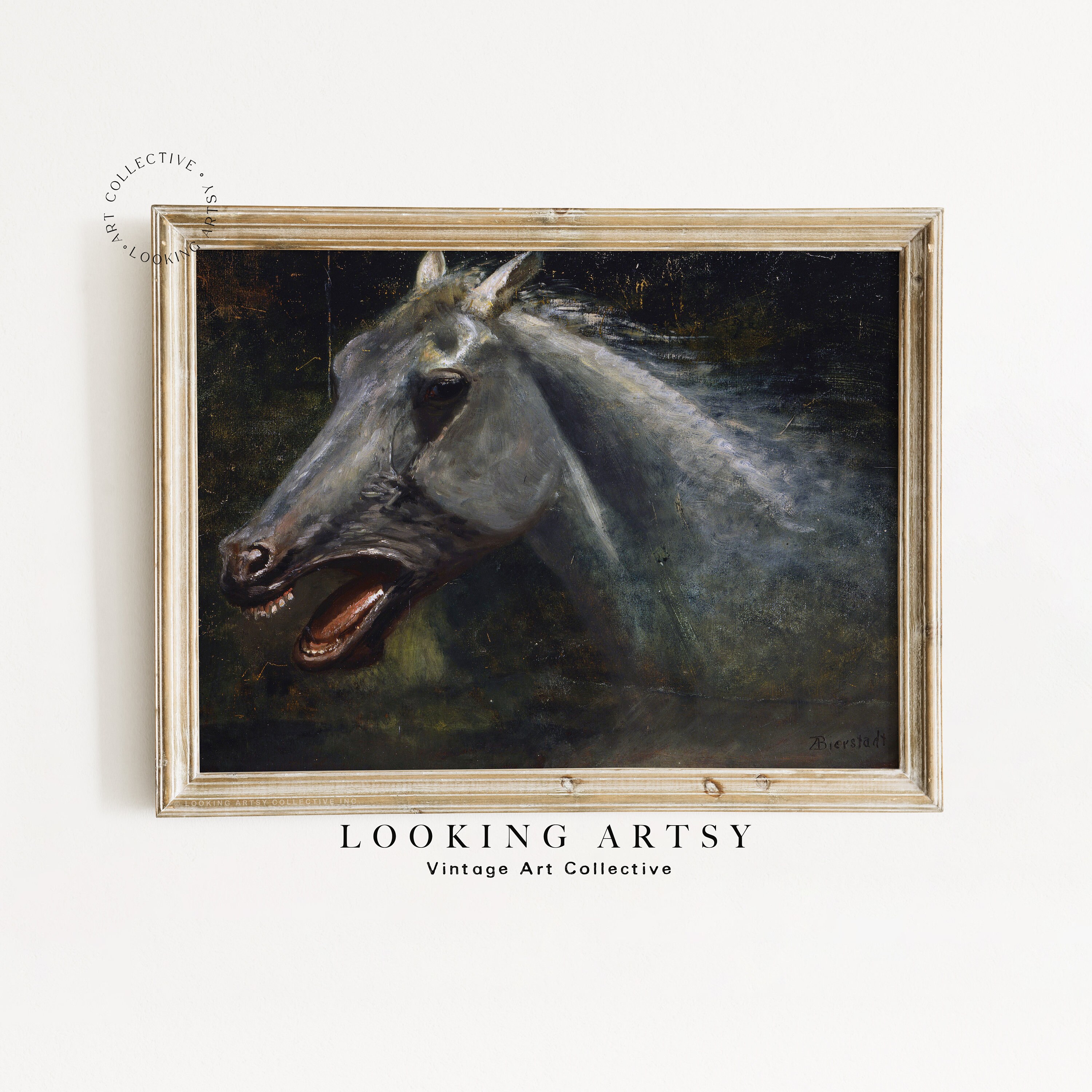 Vintage Horse Painting Printable Vintage Horse Portrait Rustic ...