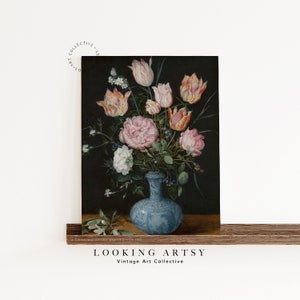 Vintage Floral Painting | Dark Academia Antique Art | Dark academia wall decor | Flower painting | PRINTABLE *DIGITAL DOWNLOAD* | #0297
