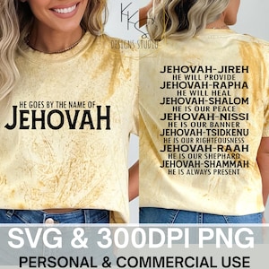 Er geht nach dem Namen Jahwe als Png, christliches Shirt als png, INSTANT DOWNLOAD