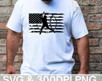 Baseball Flag Silhouette png svg - Baseball Dad Shirt File - Baseball Shirt png svg - Digital Download