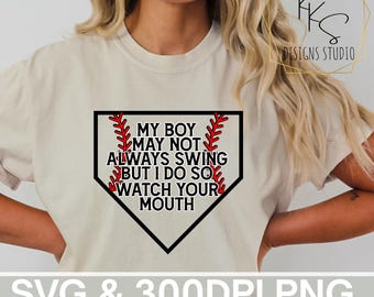 Funny Baseball Mom Shirt File -  Baseball Mom png svg - Digital Download