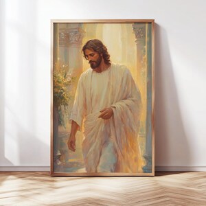 Jesus Kristus-målning | Kristen väggkonst | LDS-porträtt av Kristus | Utskrivbar bibelkonst | Digital nedladdning av Jesus bild 6