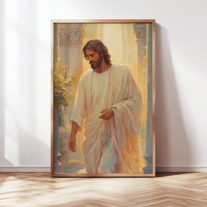 Jesus Kristus-målning | Kristen väggkonst | LDS-porträtt av Kristus | Utskrivbar bibelkonst | Digital nedladdning av Jesus bild 6
