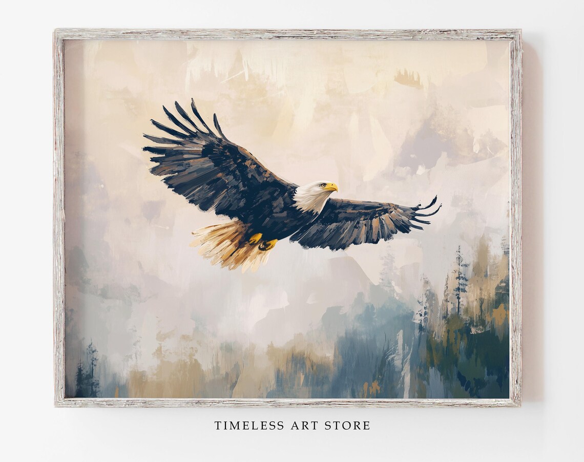 Bald Eagle Digital Download | Soaring Eagle Wall Art | Majestic Bird ...